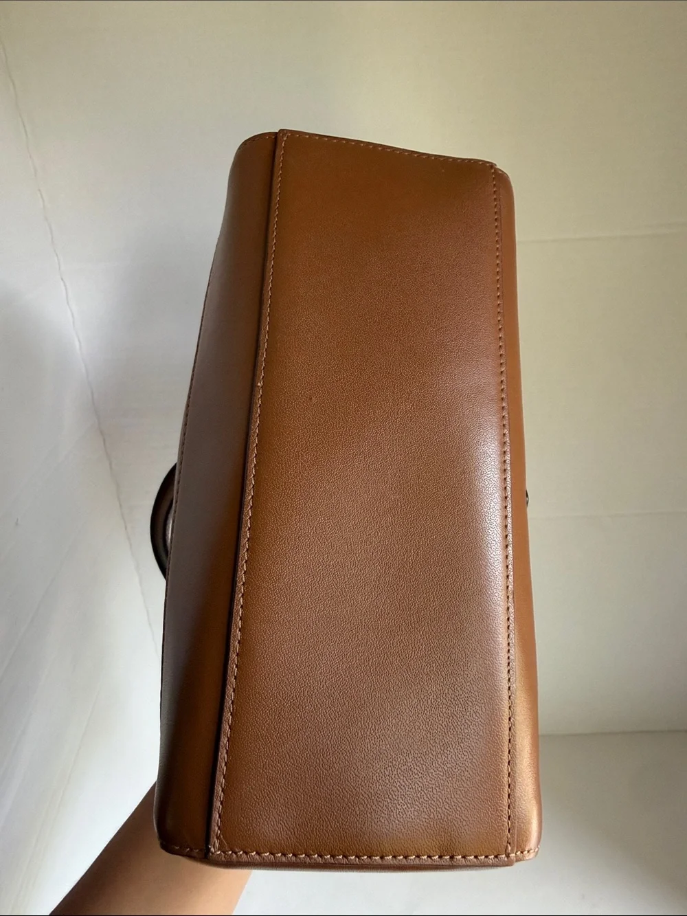 COACH Brown Leather Satchel Bag with Silver Buckle